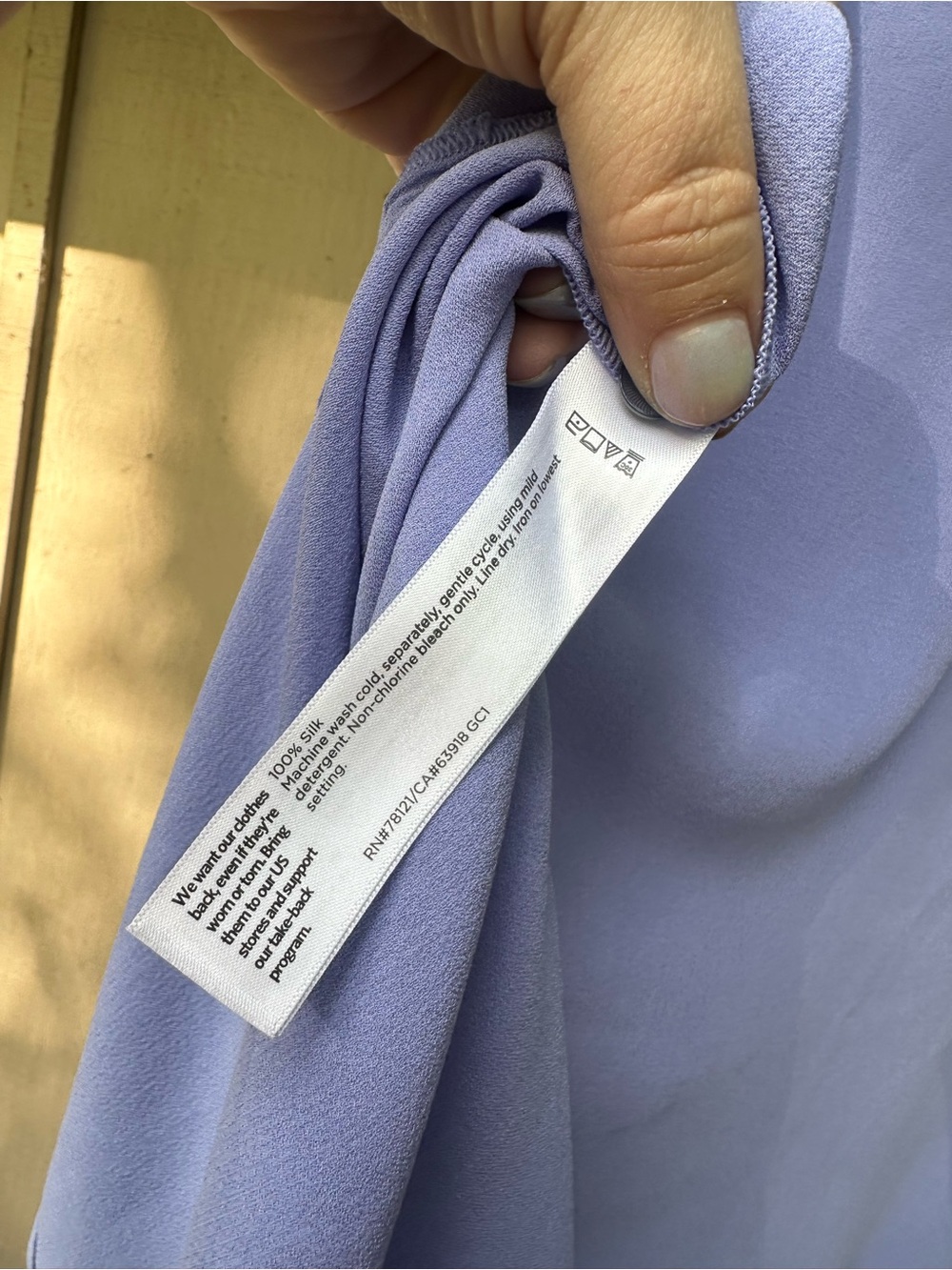 Eileen Fisher Silk Georgette Crepe Sleeveless Shirt in Periwinkle Blue - Picture 6 of 7